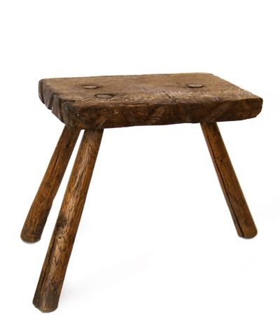 Antique french oak milking stool