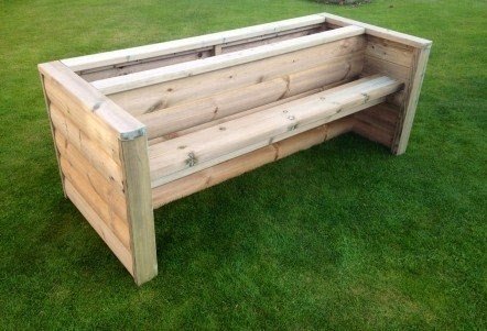 planter bench with back