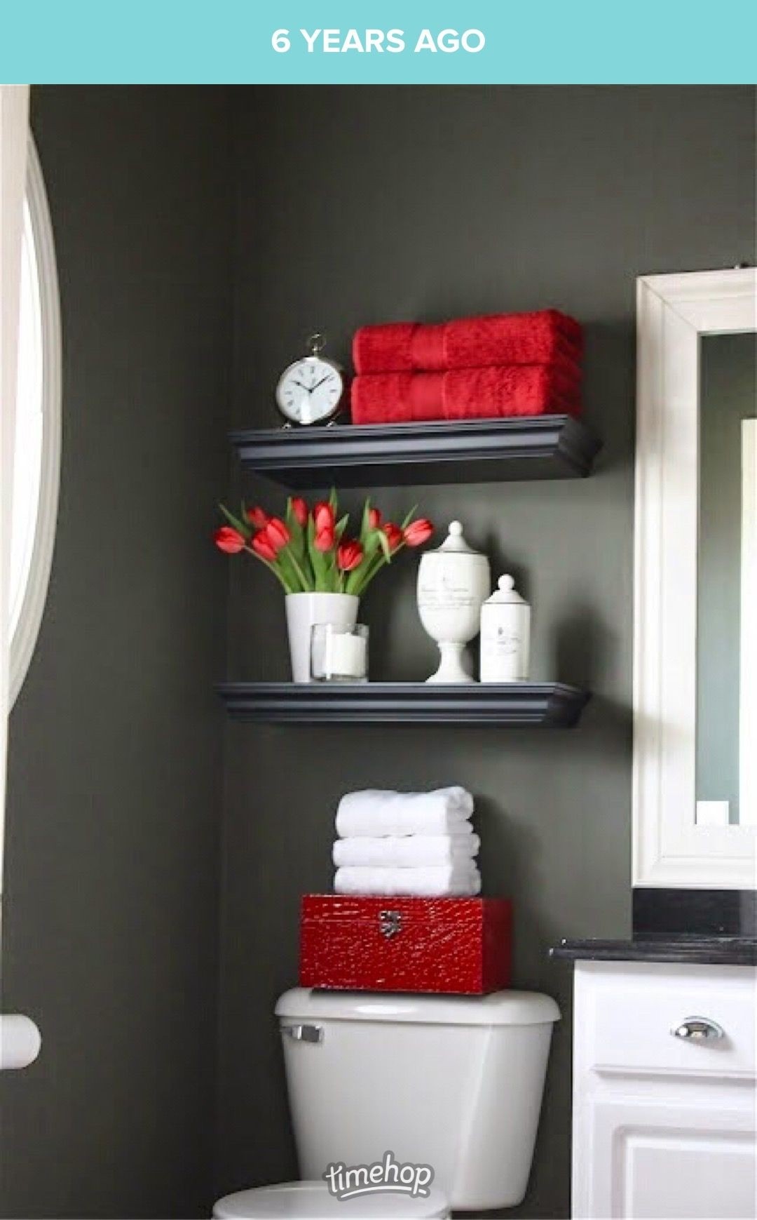 gray floating bathroom shelves