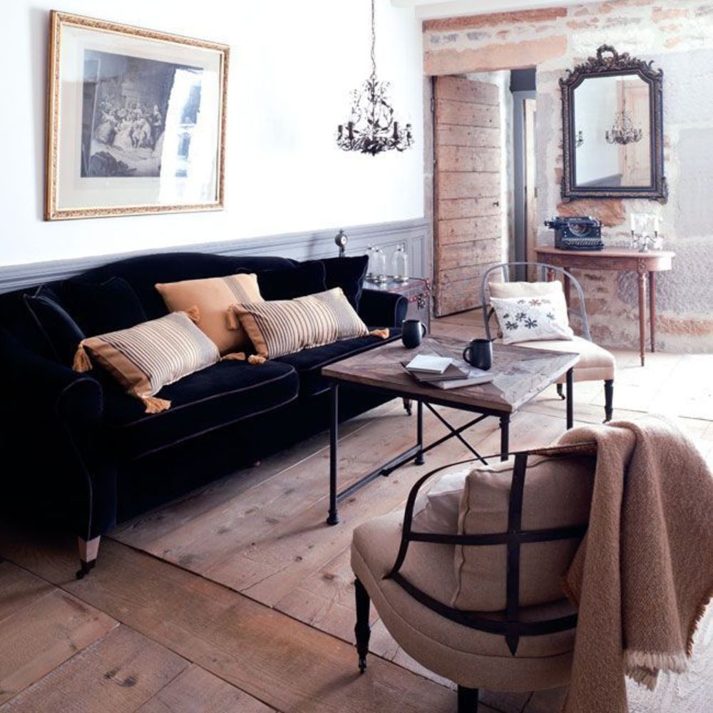Black velvet sofa 2