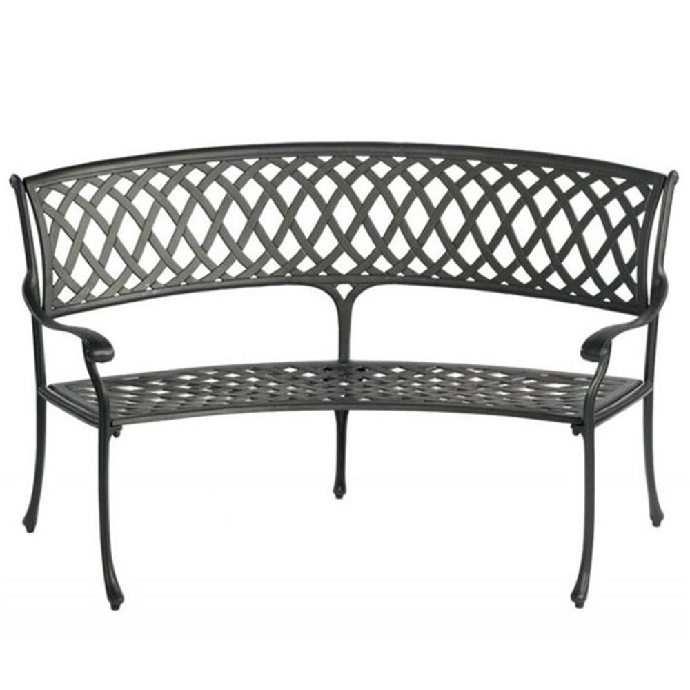 curved patio bench with back