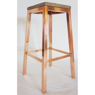 Iron Saddle Copper Barstool copper plated barstool