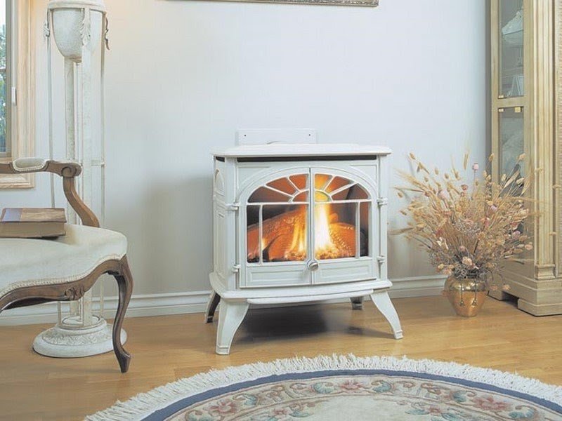 free standing corner gas fireplace