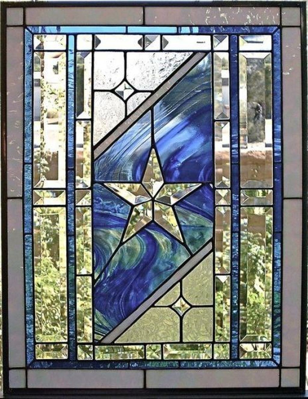 Custom made traditional stained glass window panel 1