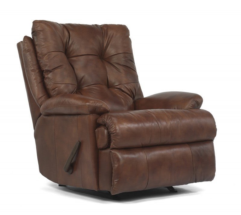 Flexsteel clarke brown rocking leather recliner