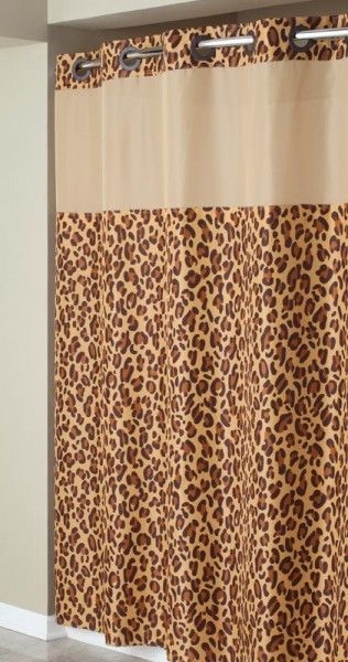Hookless leopard print mystery shower curtain