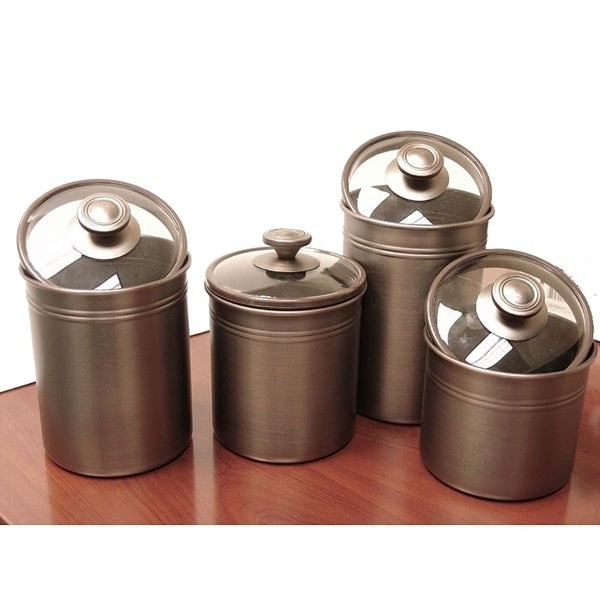 Kamenstein brushed bronze 4 piece kitchen canister set