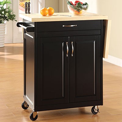 Kitchen cart with drop leaf
