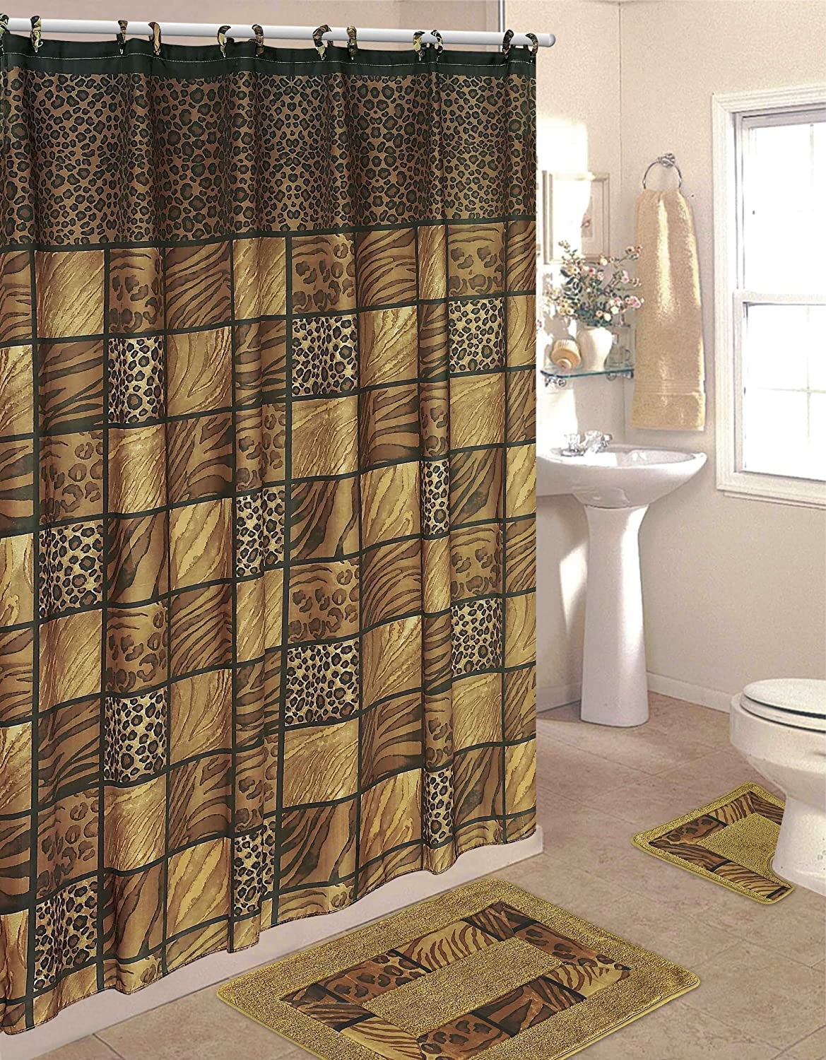 Leopard print shower curtain 8