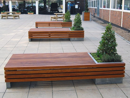 Garden seat with online planter boxes