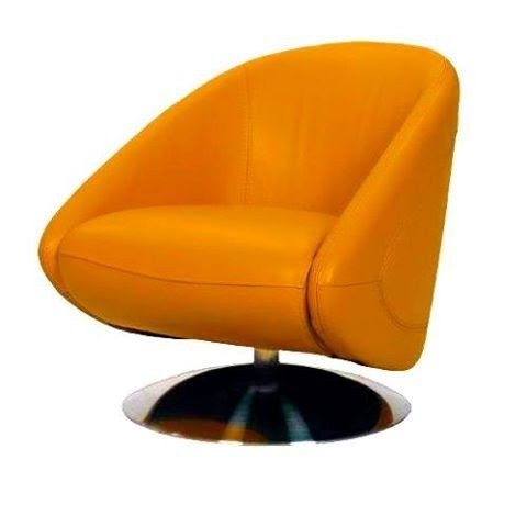 Orange leather jackson swivel chair
