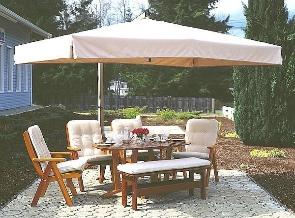 Patio umbrellas offset umbrella rectangle taupe frame