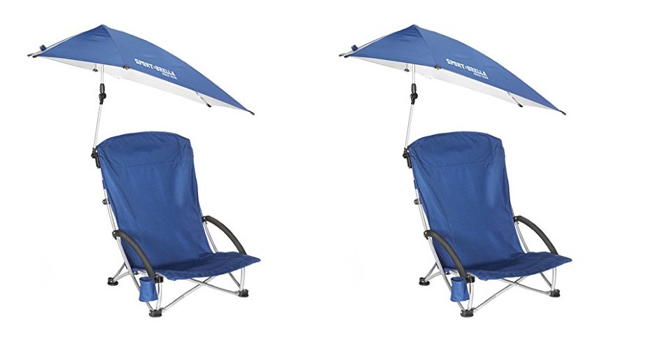 Portable Beach Chair Folding Canopy Umbrella Pool Patio Shade Uv Sun Protection