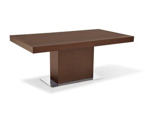 pedestal table dining rectangular tables double modern wood contemporary base walnut foter crafted durable elegant veneers representing simplistic bathed usage