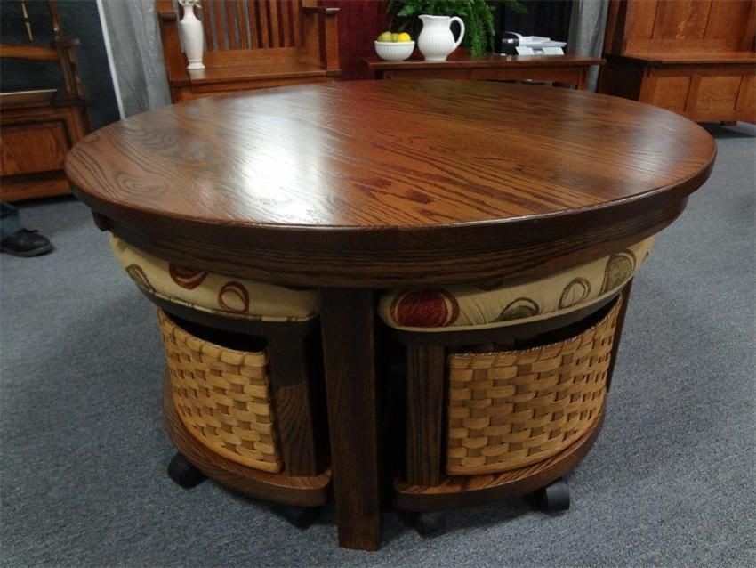 Round coffee table with stools 5