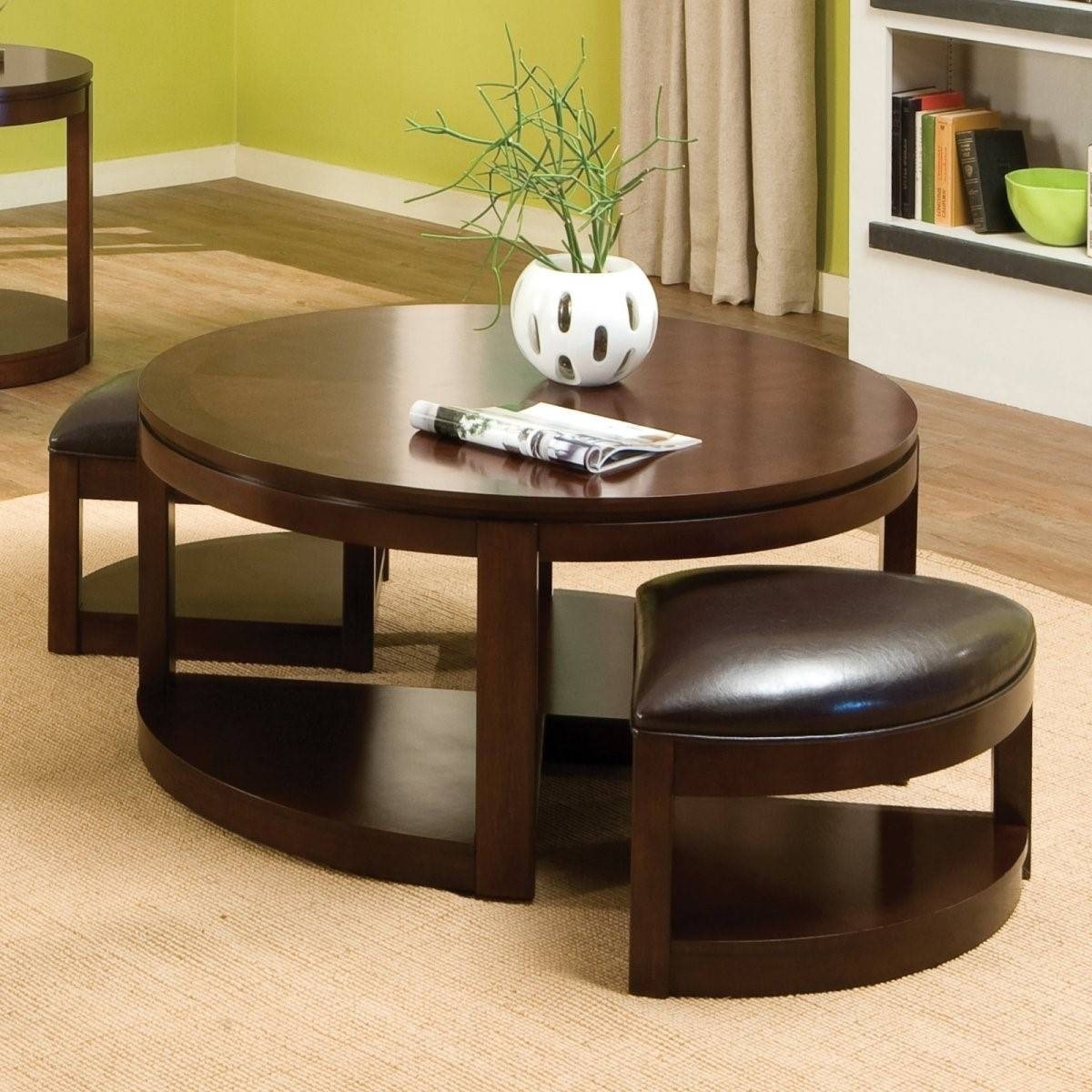 Round coffee table with stools 6