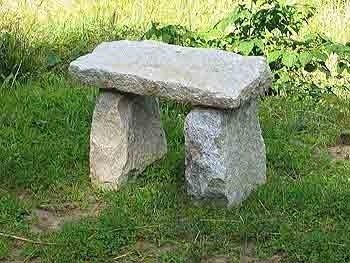 Small granite stone garden bench