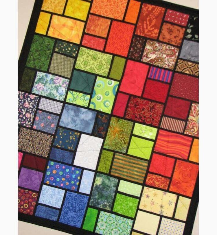 Stained glass quilted wall hanging