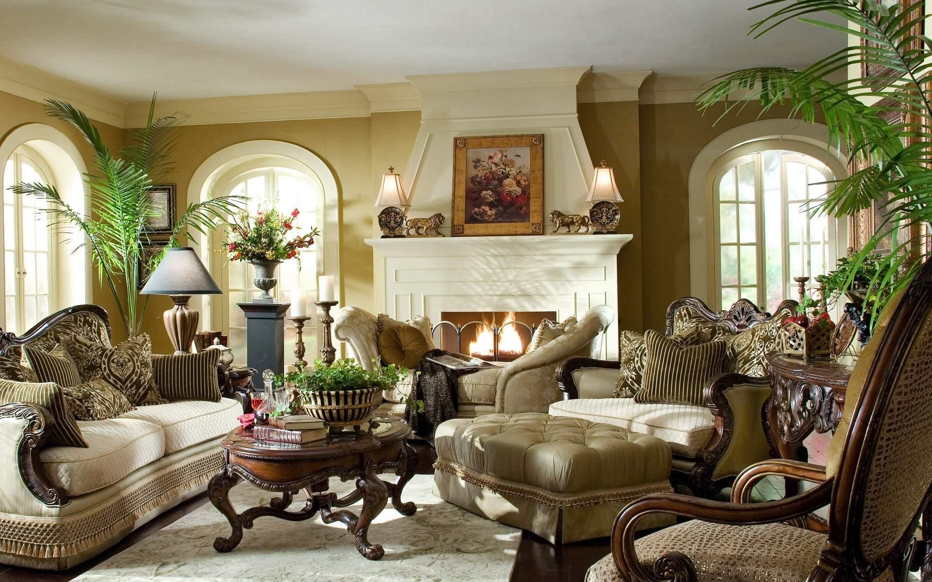 old world living room pictures