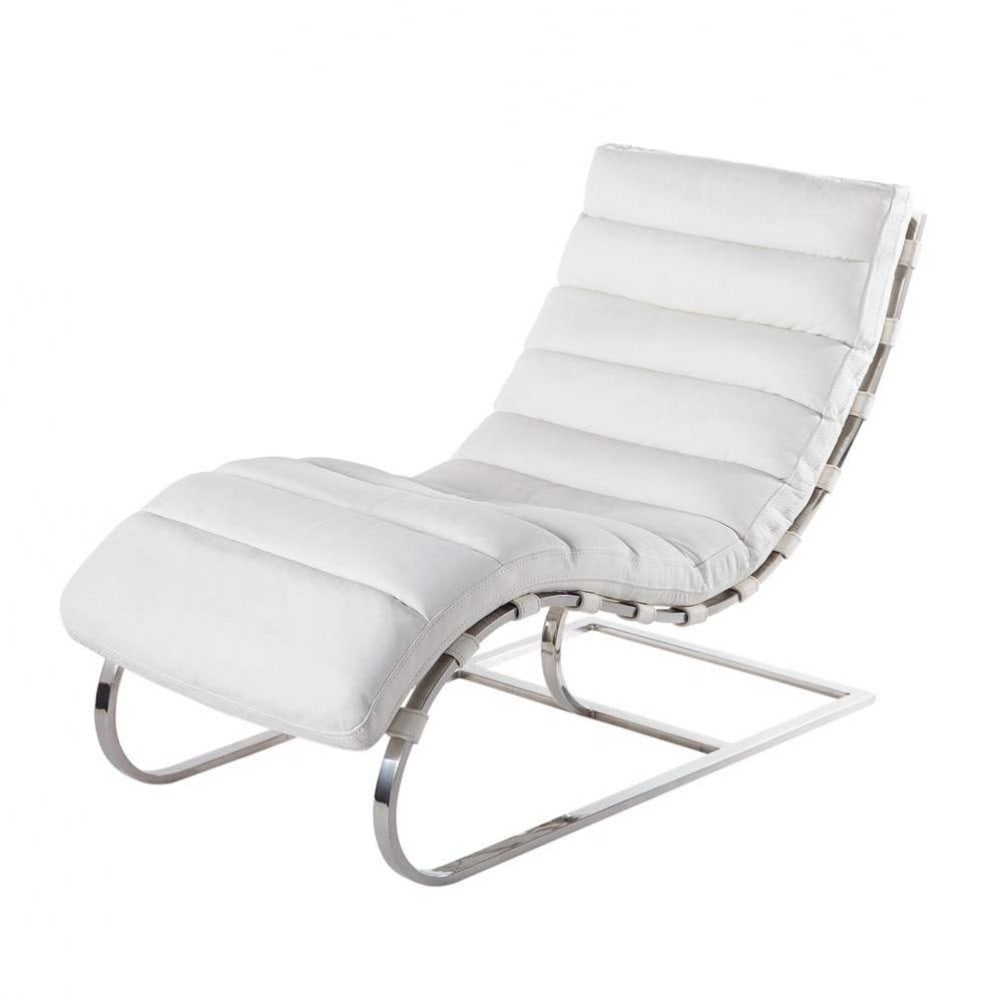White leather chaise longue freud