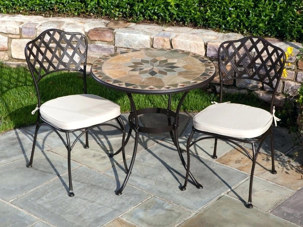 Alfresco Home Notre Dame Marble Mosaic Bistro Set Modern Dining Tables