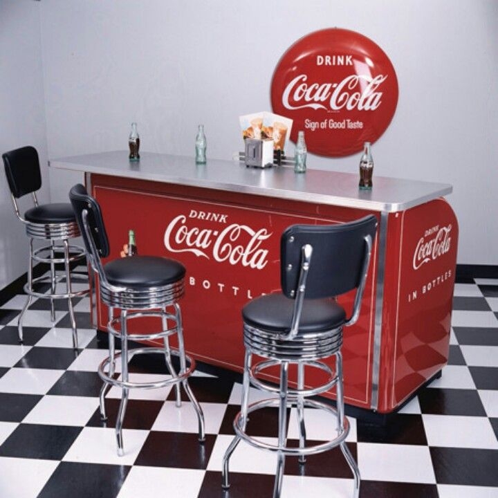 coca cola bar table and stools