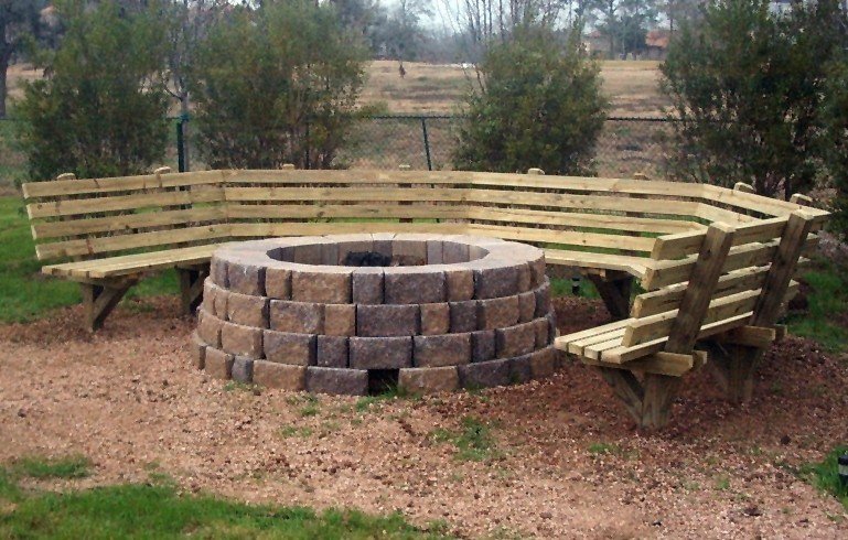 Curved benches for fire pit hot sale