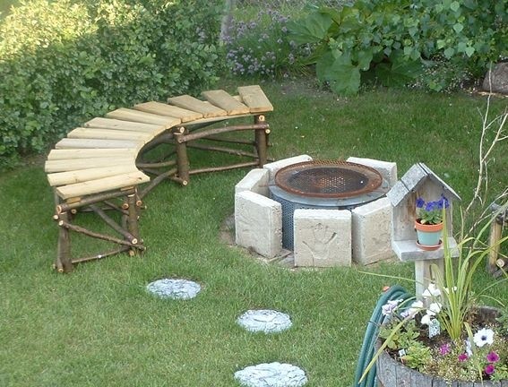 Fire pit bench 4