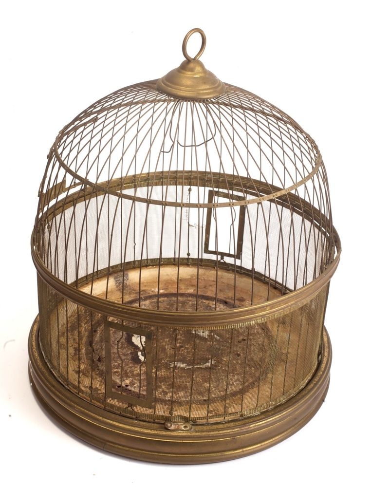 Hendryx bird cage brass metal beehive dome house terarium antique