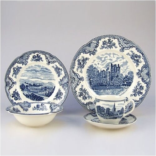 Johnson brothers old britain castles blue 5 piece place setting