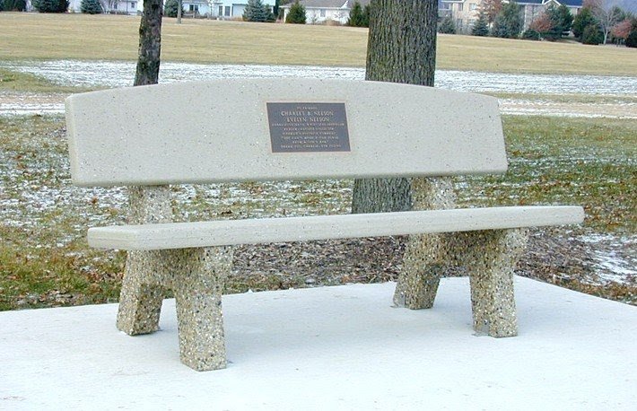 Memorial concrete benches