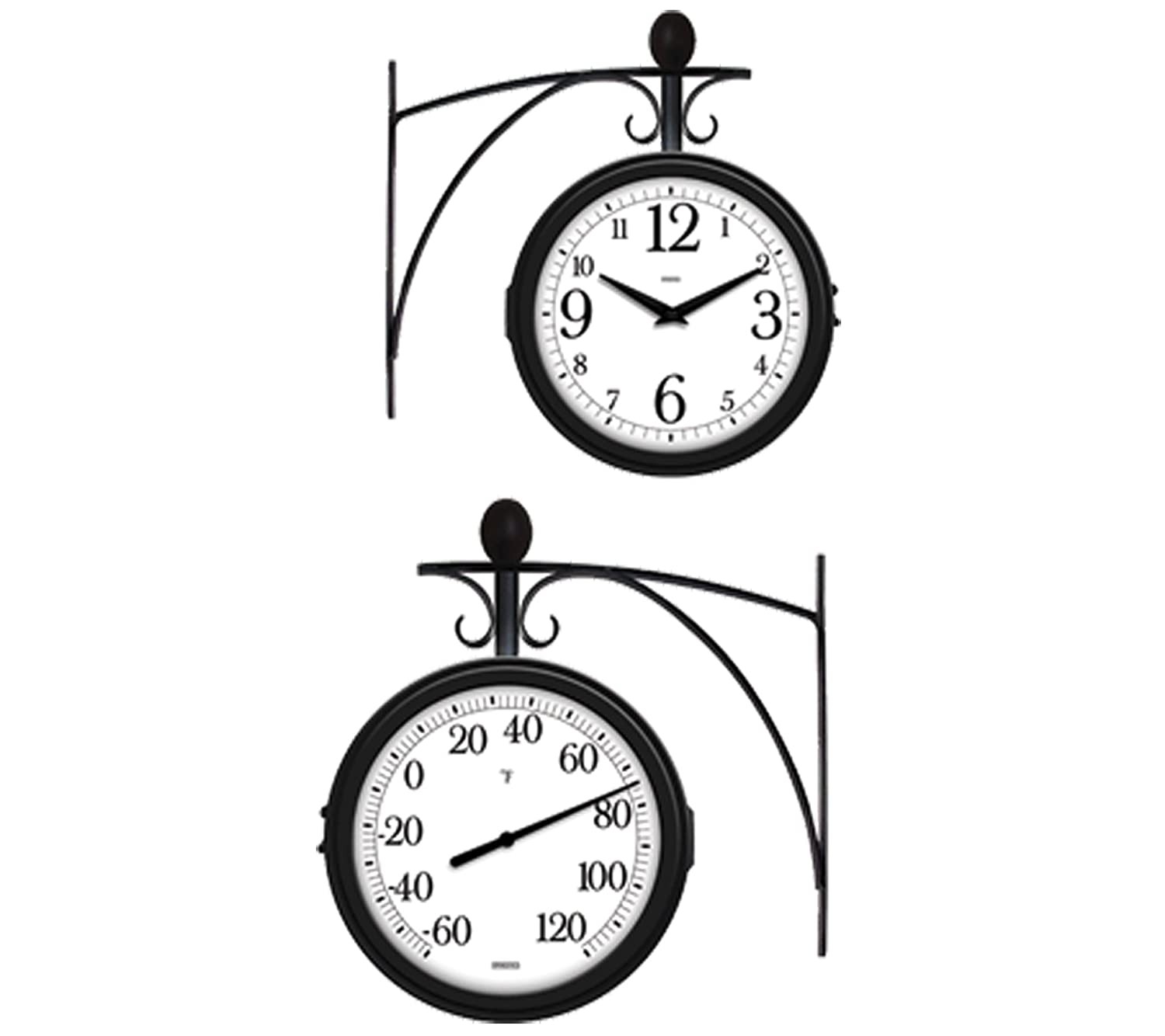 Decorative Outdoor Clock And Thermometer Set - VisualHunt