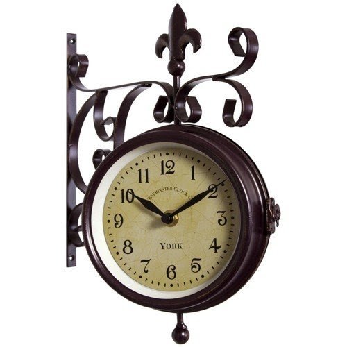 Outdoor wall clock and thermometer