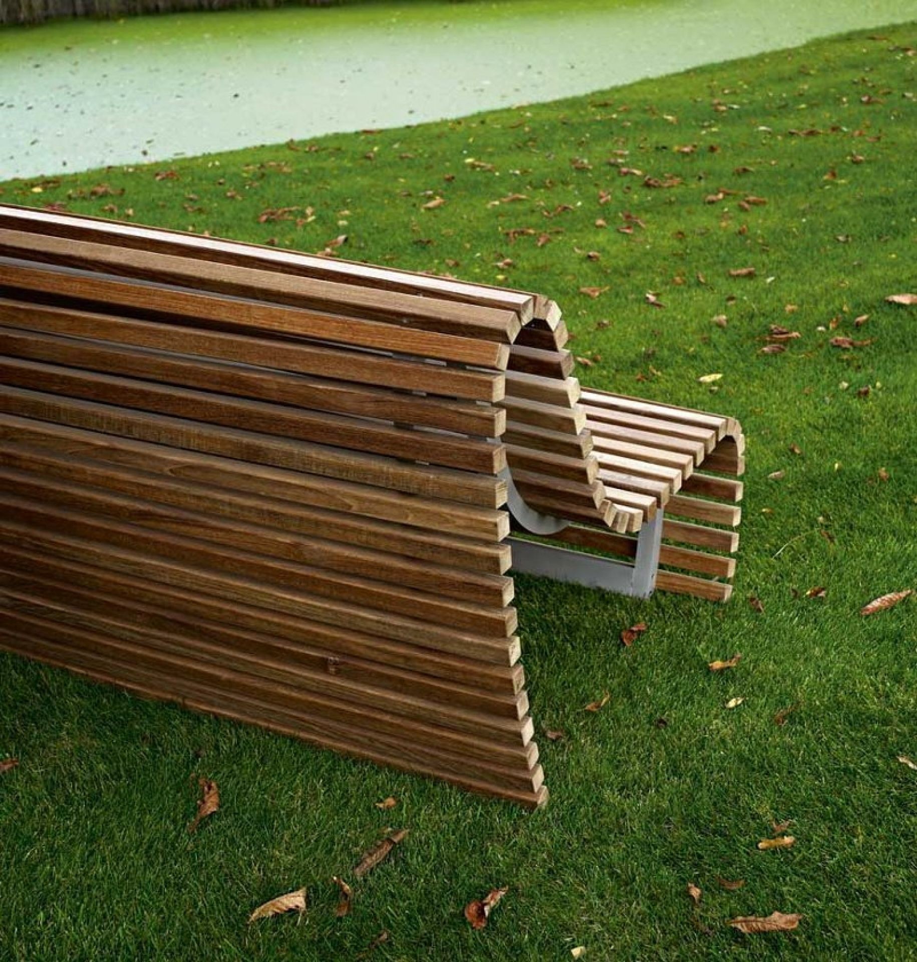 Outdoor wooden benches