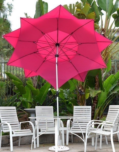 Pink patio umbrellas
