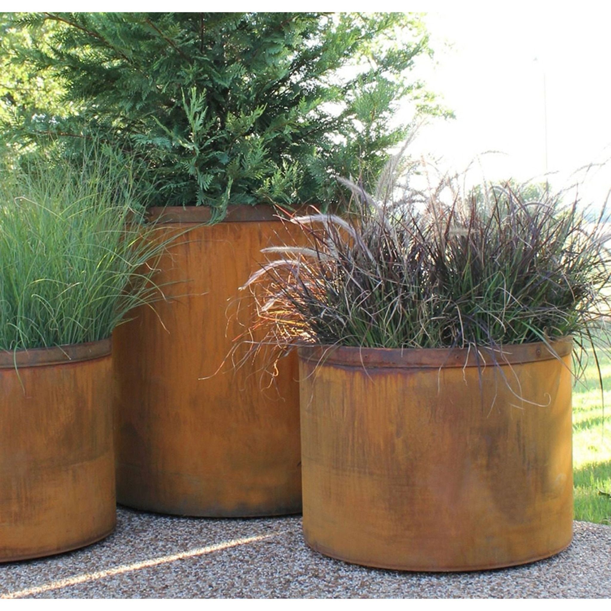 Large Metal Flower Pots