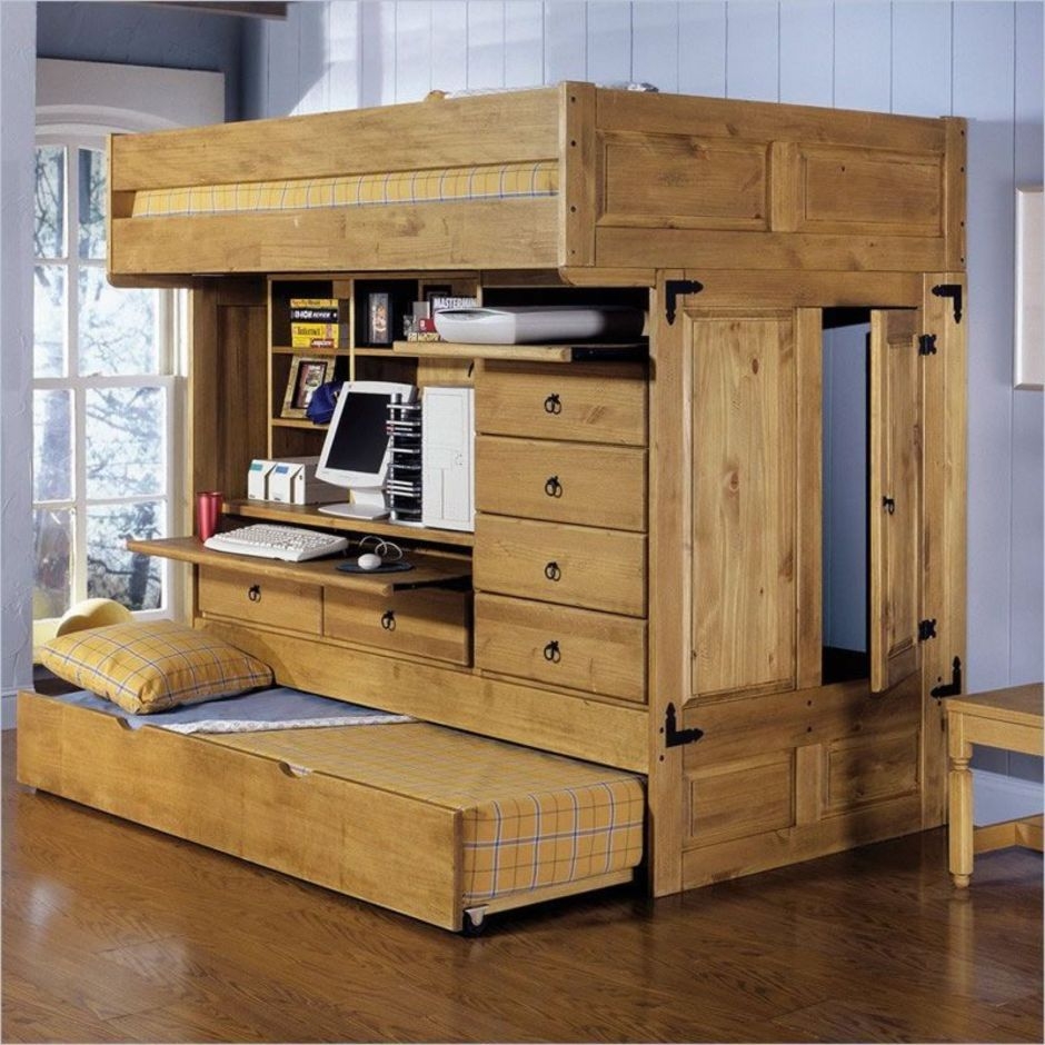Rustic powell rustica all in one full loft bed with