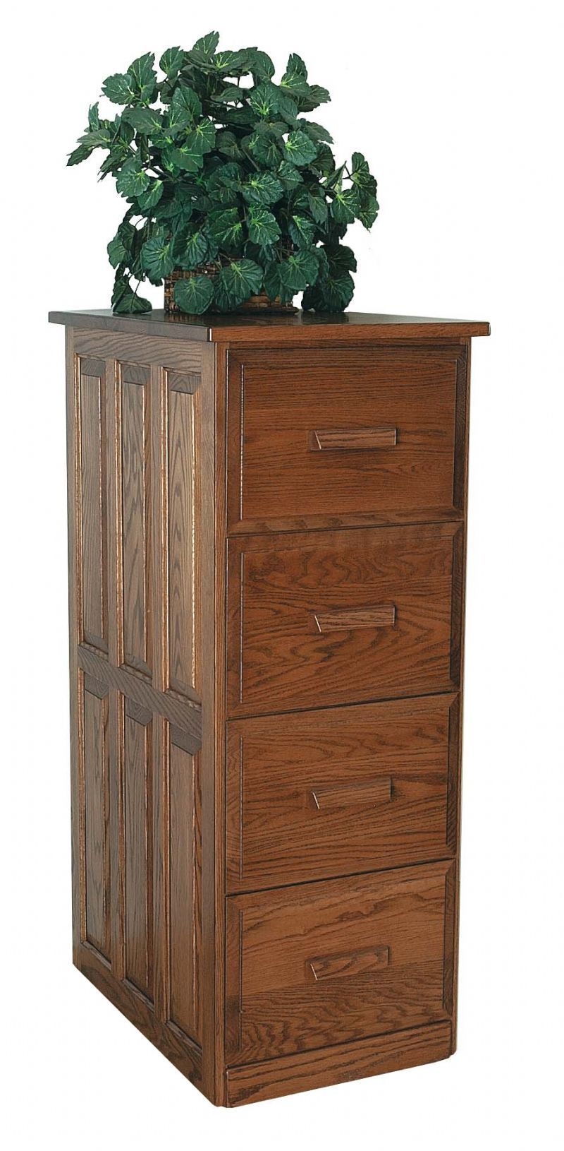 Solid wood four drawer vertical file cabinet