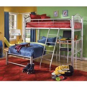 Metal Bunk Bed With Desk Foter Twin Metal Loft Bed With Desk