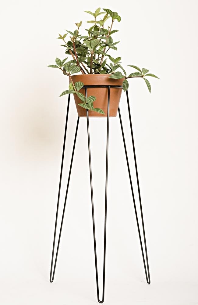 Black plant stand mid century inspired