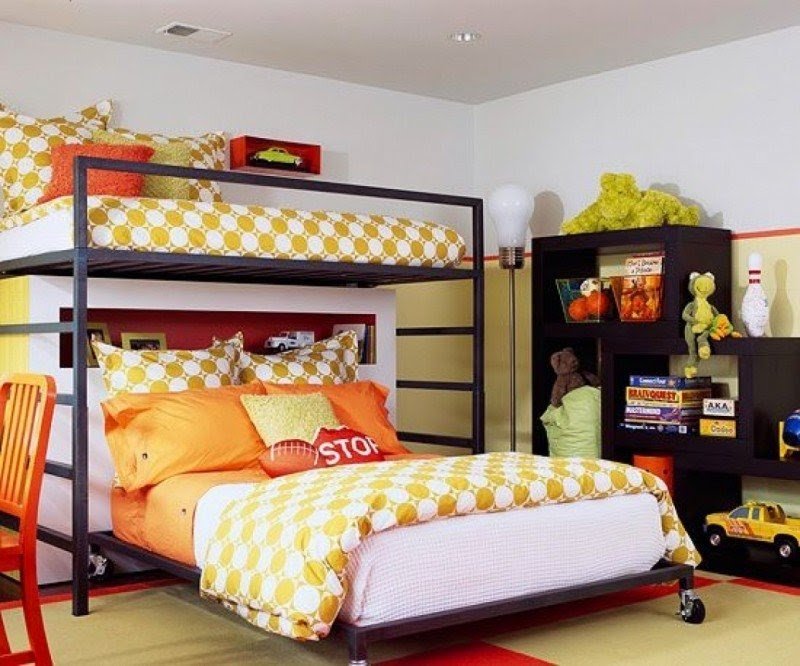 bunk beds with big bed on bottom