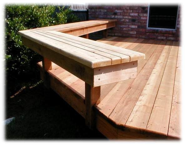 Cedar bench without a back
