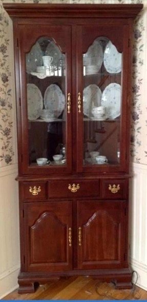 Cherry Corner Curio Cabinet - Foter