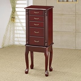 cherry wood armoire foter wardrobe veneer finish jewelry box