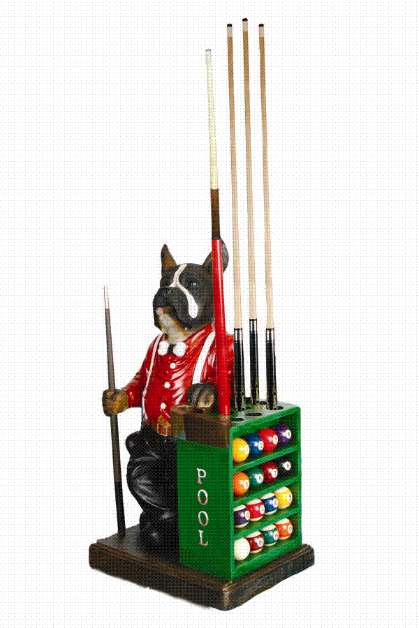 Dog Pool Cue and Ball Holder