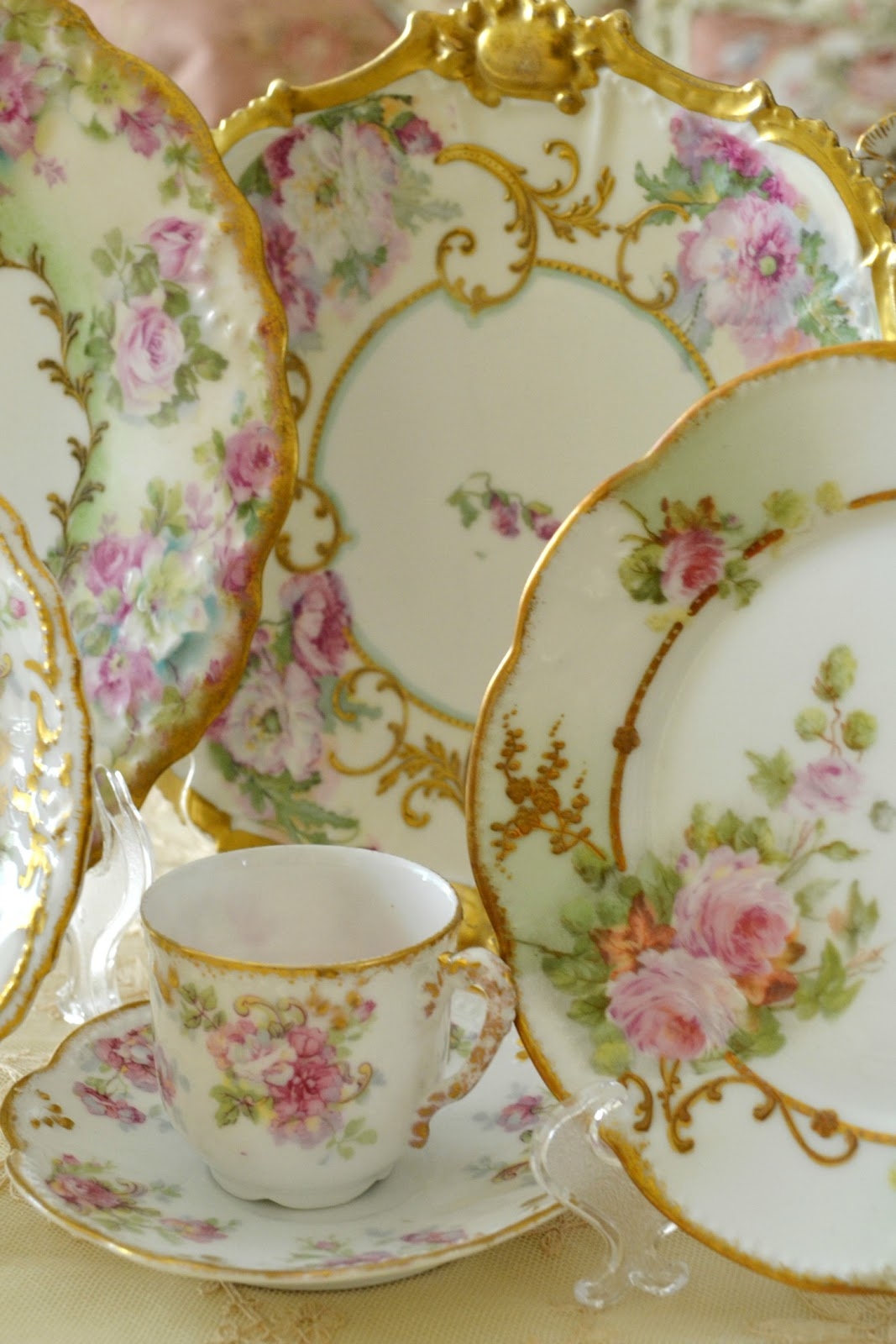 Vintage floral cheap dinner set