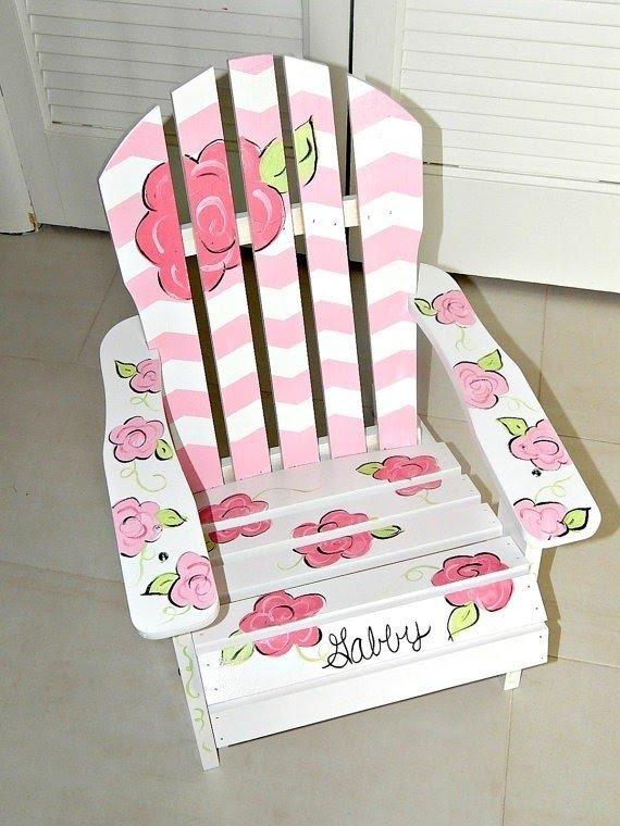 Hand painted childrens adirondack chair