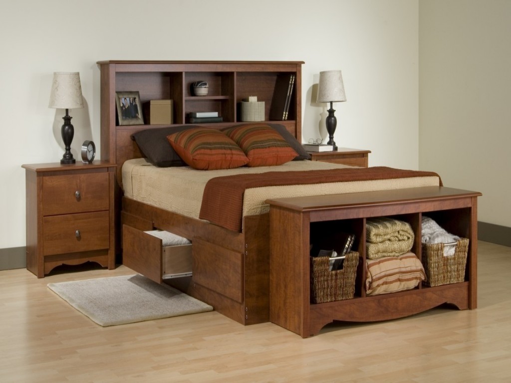 Headboards with bedside tables attached