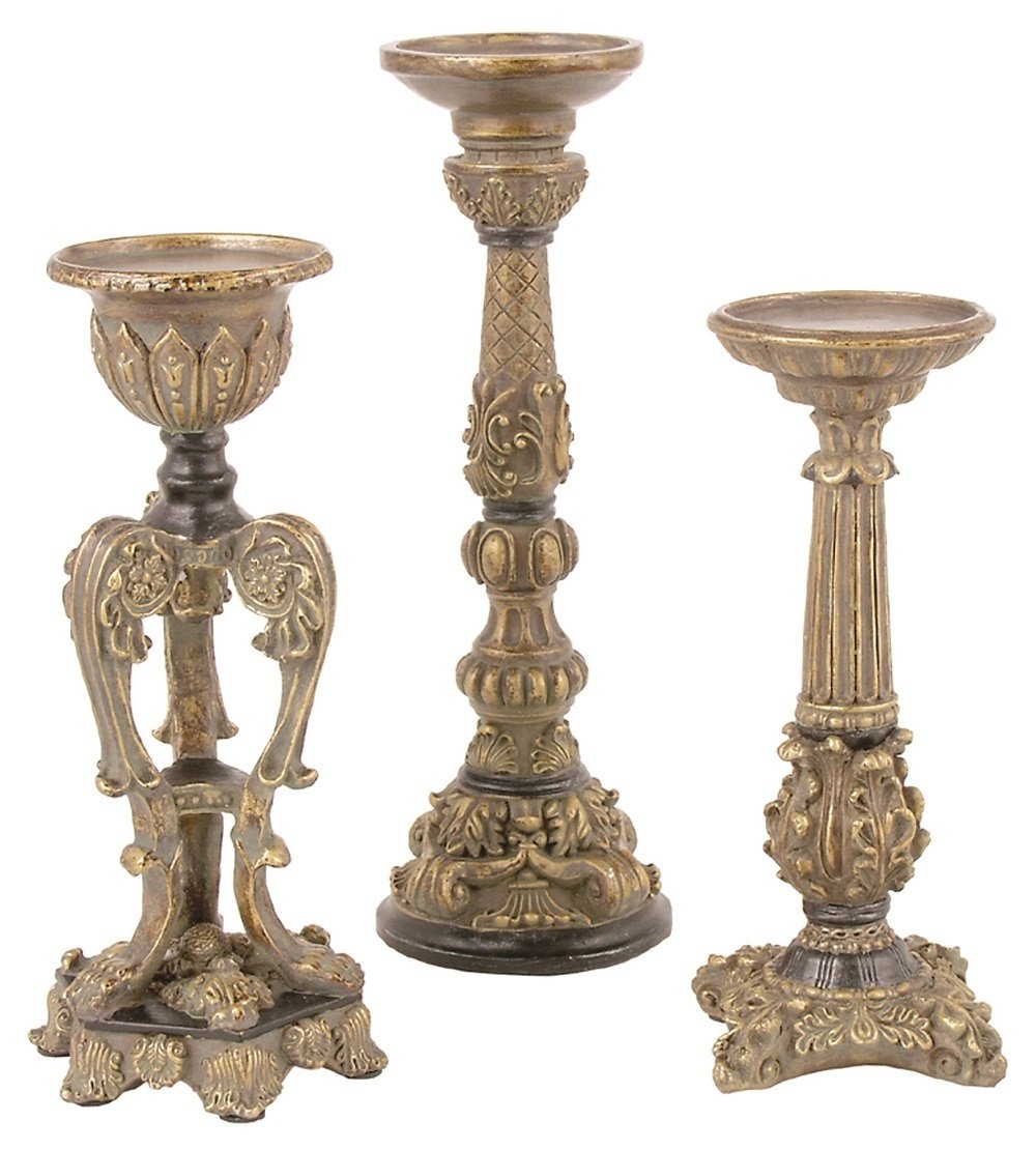 Pillar Candle Holder Set Of 3 - Foter