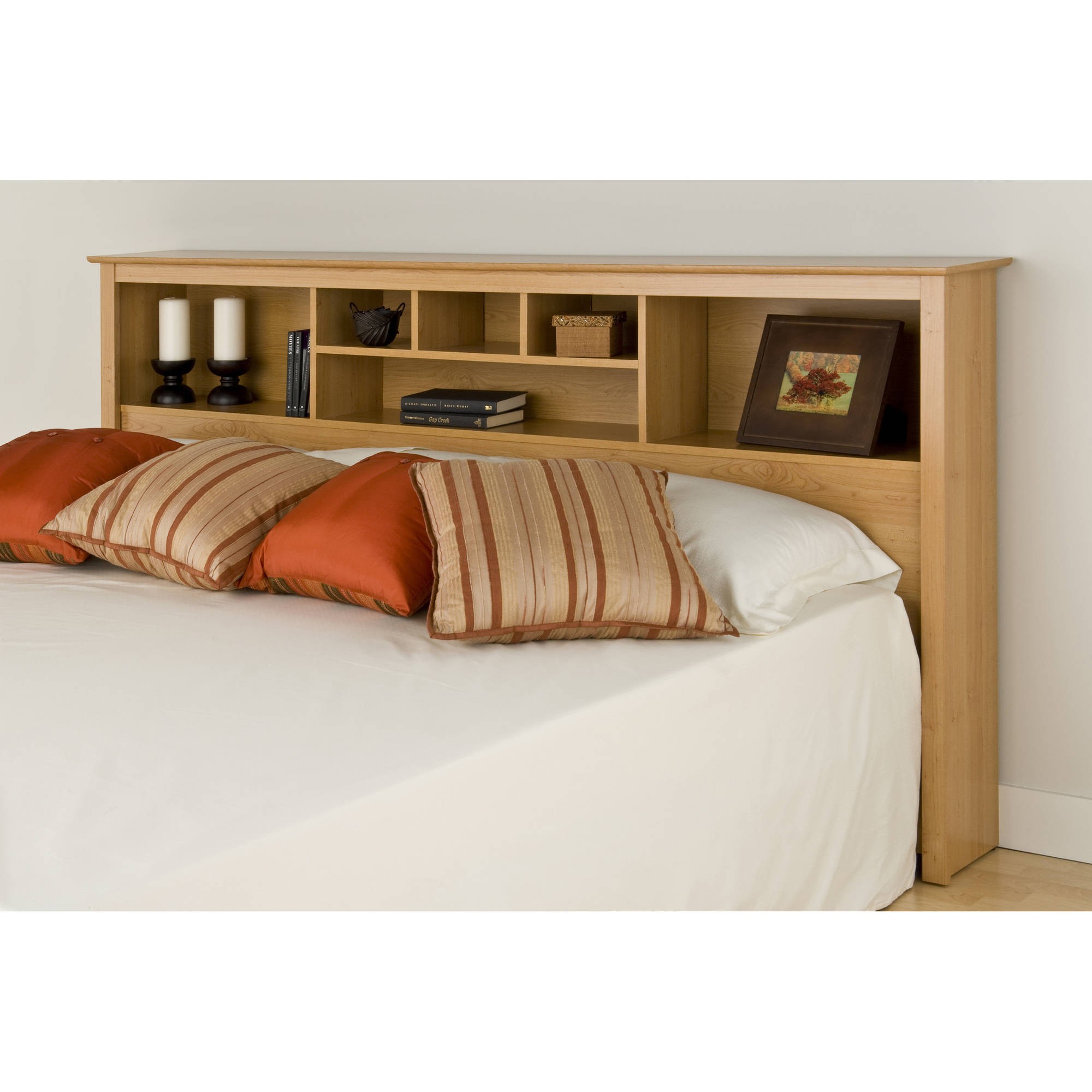 King size headboard with shelves